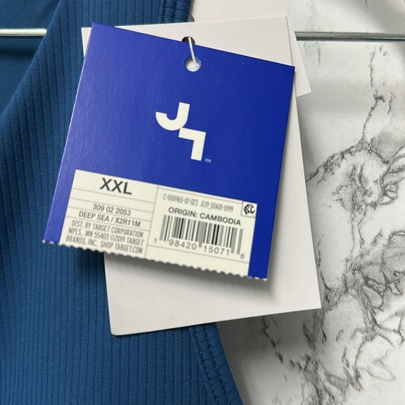 JoyLab Women’s Blue Lace-Up Tank Top Ribbed Cropped Support Size XXL - Picture 5 of 10